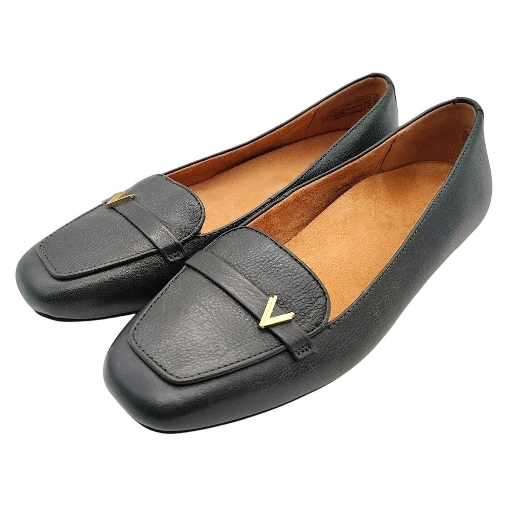 Vionic Hayes Leather Slip On Loafers Flats Shoes Green Womens Size 9.5